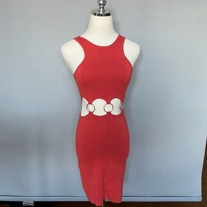 Orange Ring Cutout Dress
